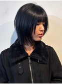 bob layer × 重めバング