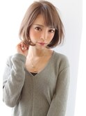 20代30代40代大人可愛いボブスタイル グレーカラー