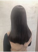 小顔セミウェットウェーブ　ピンクベージュハイライトカラー