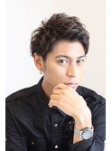 ワイルドアップバングソフトツーブロックくせ毛風パーマ