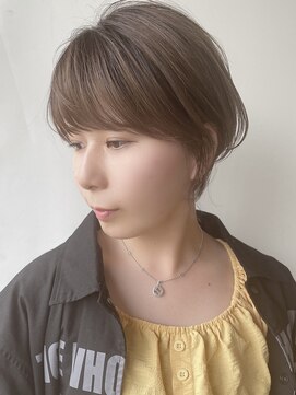 モリオフロムロンドン 原宿本店(morio from London) 【morio 原宿】小顔ショート　ナチュラルハイライト　ベージュ