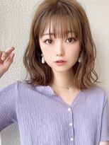 シルクレイ 吉祥寺店(Silk-lei)&nbsp;大人かわいいフェザーバング小顔ボブマロンベージュ30代吉祥寺