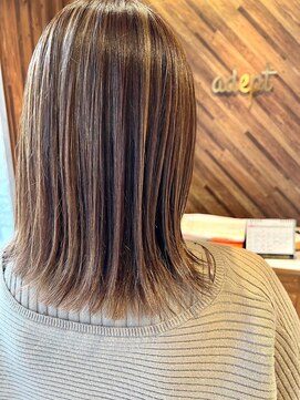 アデプト 金町店(adept) ナチュラルハイライト×外ハネ