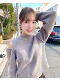 ナチュラル小顔前髪あり後れ毛サイドバング結べるボブくびれヘア