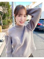 ノラ ヘアーサロン(NORA HAIR SALON) ナチュラル小顔前髪あり後れ毛サイドバング結べるボブくびれヘア