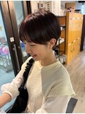 大人ショートボブ丸みショートカットマッシュショート前髪あり