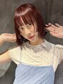 ダブミックス(DaB MIX) ブリーチなしでおしゃれなボルドーカラーと姫カットボブ