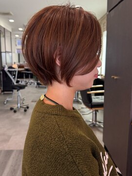 ビューエヒメ(VIEW EHIME) 小顔カットショートボブ大人可愛いアッシュオリーブ