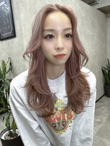 サニー 渋谷(SUNNY)&nbsp;ピンクベージュ、バタフライレイヤーカット、ダブルカラー