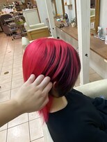 ウィルゴ 原宿(VIRGO)&nbsp;レッドカラーデザインカラーレッドブラックアンブレラカラー赤髪