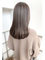 ヘアーズ ベリー 香椎店(hairs BERRY)&nbsp;BERRY髪質改善大人ミディブロンドベージュ美髪ストレート