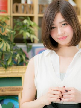 カバーヘア ブリス 戸田公園西口店(COVER HAIR bliss) ナチュラルカラー小顔耳かけ前下がりボブ戸田公園20代30代40代a!