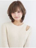 上品レイヤーショートボブ_上質感オトナヘア_シアーベージュ◎