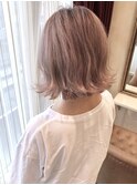ピンクベージュ_外ハネボブ 【Shelia町田】