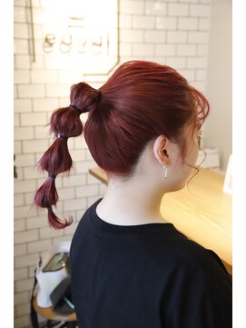 ヘア イコール(hair equal) 玉ネギテール　結婚式　パーティ　S/S ローズピンク