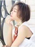 ショート/ボブ【厚めバング/ローライト/スリークボブ】