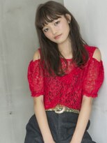 眉ラインの前髪おススメ！セミロングヘア