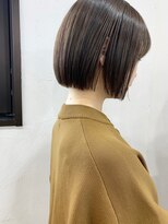 キラ 渋谷(KILLA) ミニボブ/くすみカラーオリーブカラー切りっぱなし小顔ボブ