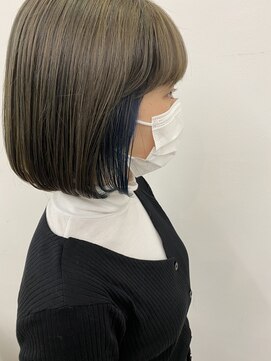 カッツ 駅家店(CUT S) 透明感ベージュカラーインナーブルー♪♪