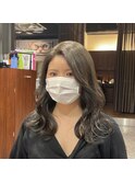 【ブリーチなし】オリーブグレージュ クビレヘア