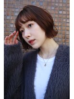 セシルヘアー 松山店(Cecil hair)&nbsp;くびれ外ハネボブ/マロンベージュ/丸みボブ