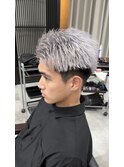 ホワイトカラーメンズリバースアップバングショート短髪