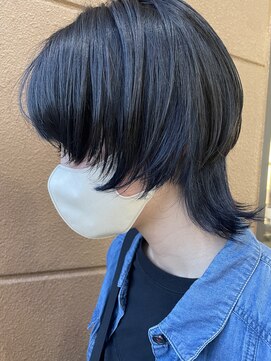 ガーデンエス 府中店(GARDENes) 【ウルフカット】×【ブルーブラック】