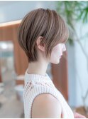 20代30代大人かわいい/グレージュカラー/ショートボブ/小顔/前髪