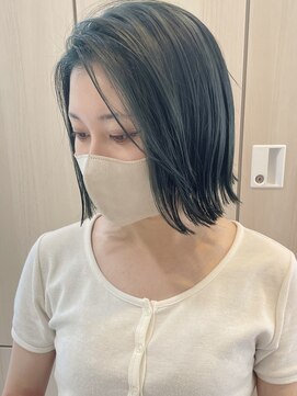 ラ ファブリック 草加(LA FABRIQUE) ターコイズブルー×切りっぱなしボブ　草加ボブ