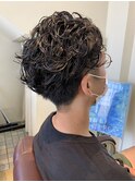 メンズパーマ×刈り上げショート