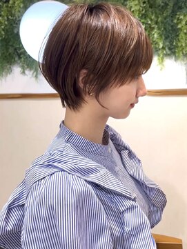 ビューブルー 亀戸錦糸町(VIEW BLUE) 美髪シアーカラーピンクブラウンショートカット切りっぱなしボブ