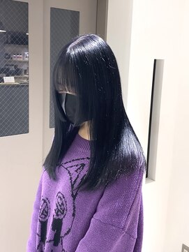 フレームプラス なんば駅前店(FRAME+) ブルーブラック/姫カット