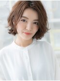 ★ニュアンスパーマ切りっぱなし耳かけボブパーマ30代40代★10