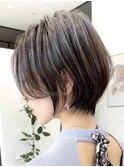 ショートヘア/髪質改善/流し前髪/グレージュカラー/阪急豊中