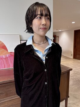 ヘアーアイストゥーレ(HAIR ICI TRE) ボブパーママッシュバングココアブラウンミニボブブリーチなし