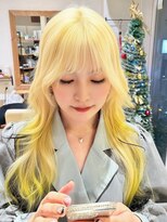 ステラバイケンジ(STELLA by KENJE) 韓国風レイヤーカット艶カラーローズブラウン前髪カット
