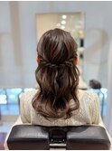 推し活ハーフアップ結婚式お呼ばれ簡単ヘアアレンジ