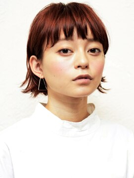 ヴォロンテ(volonte) ショートボブ/チェリーブラウン/外ハネボブ/レトロ/20代