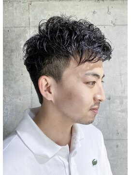 セクション(SECTION) メンズパーマ/ツーブロック/アッシュブラック/30代40代50代