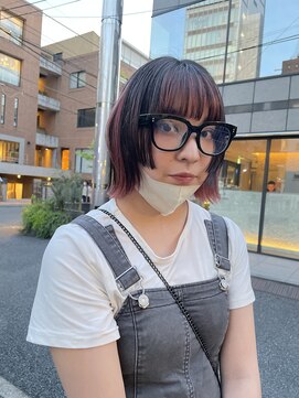 エアー 青山(AIR) ステップボブ×デザインカラー