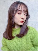 20代・30代_顔回りレイヤー_セミロングストレート