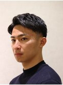 メンズ黒髪爽やかツーブロックショート
