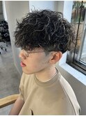 波巻きスパイラルパーマメンズマッシュパーマツイストパーマ