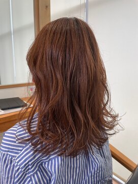 ポルム パプリカ(polum paprika) 艶カラーオレンジ暖色大人可愛いニュアンスウェーブ