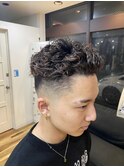 MEN'S/マッシュパーマ/ウルフ/アッシュブラック/カルマパーマ1