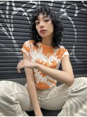 顔まわりから繋いだレイヤーで作るウルフヘアとニュアンスパーマ