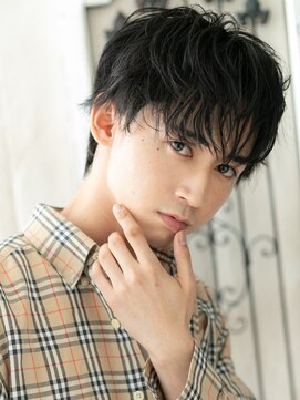 トニーアンドガイ メン 与野駅前店(TONI&GUY MEN) 不揃いな毛束アッシュブラック万能シャギーマッシュヘアf与野