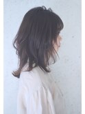 ウェーブパーマ/アンブレラカラー/イメチェン/こなれミディ/前髪