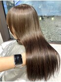 レイヤーカット ブラウンカラー ブリーチなし 艶髪