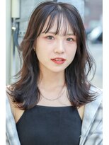 ファイン 三笠店(Fine)&nbsp;大人美人艶カラーベージュ小顔カット透明感レイヤーセミロング